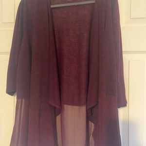 Lame Bryant cardigan rich purple with black. 18/20